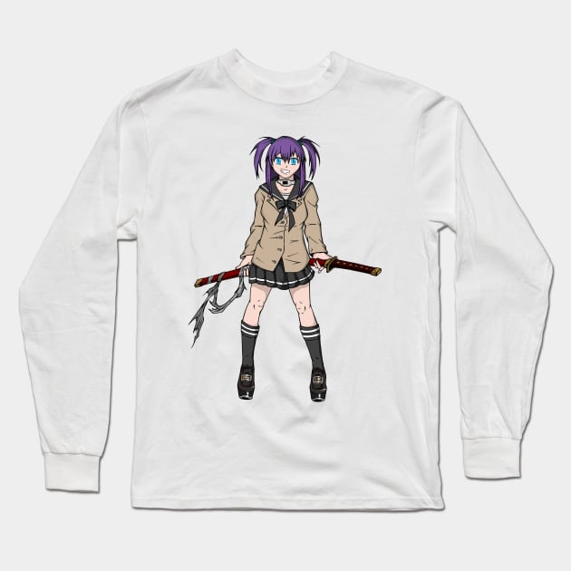 Battle Royale - Anime Girl Long Sleeve T-Shirt by TheD33J